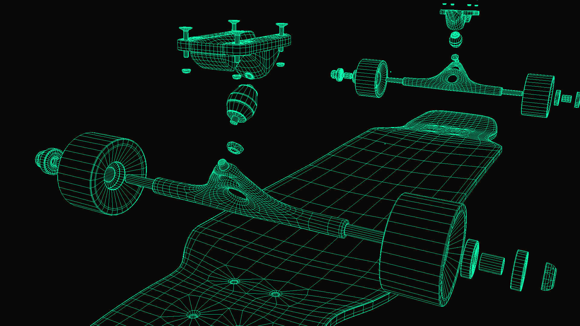 Rigged Longboard - Used Low-poly 3D model_31