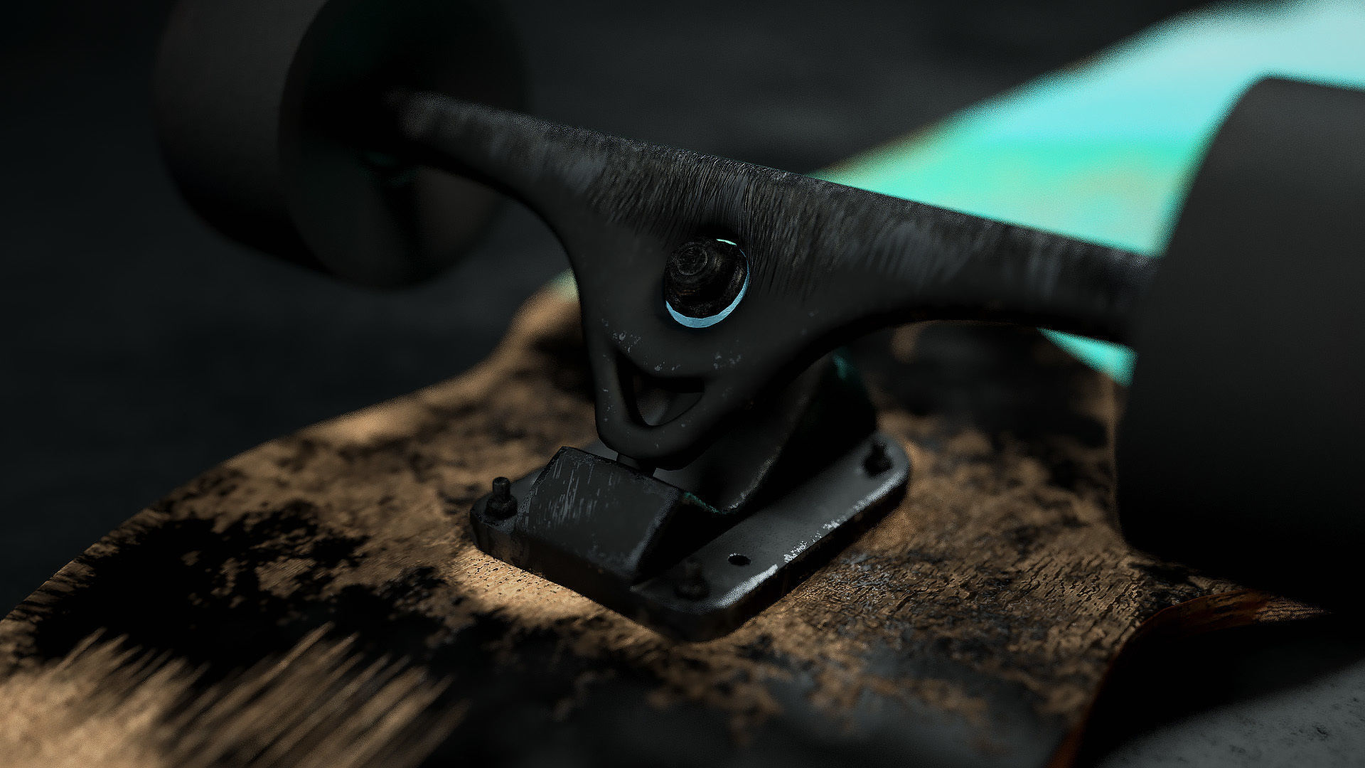 Rigged Longboard - Used Low-poly 3D model_4