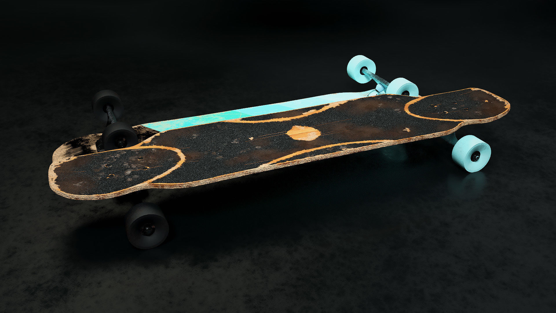 Rigged Longboard - Used Low-poly 3D model_12