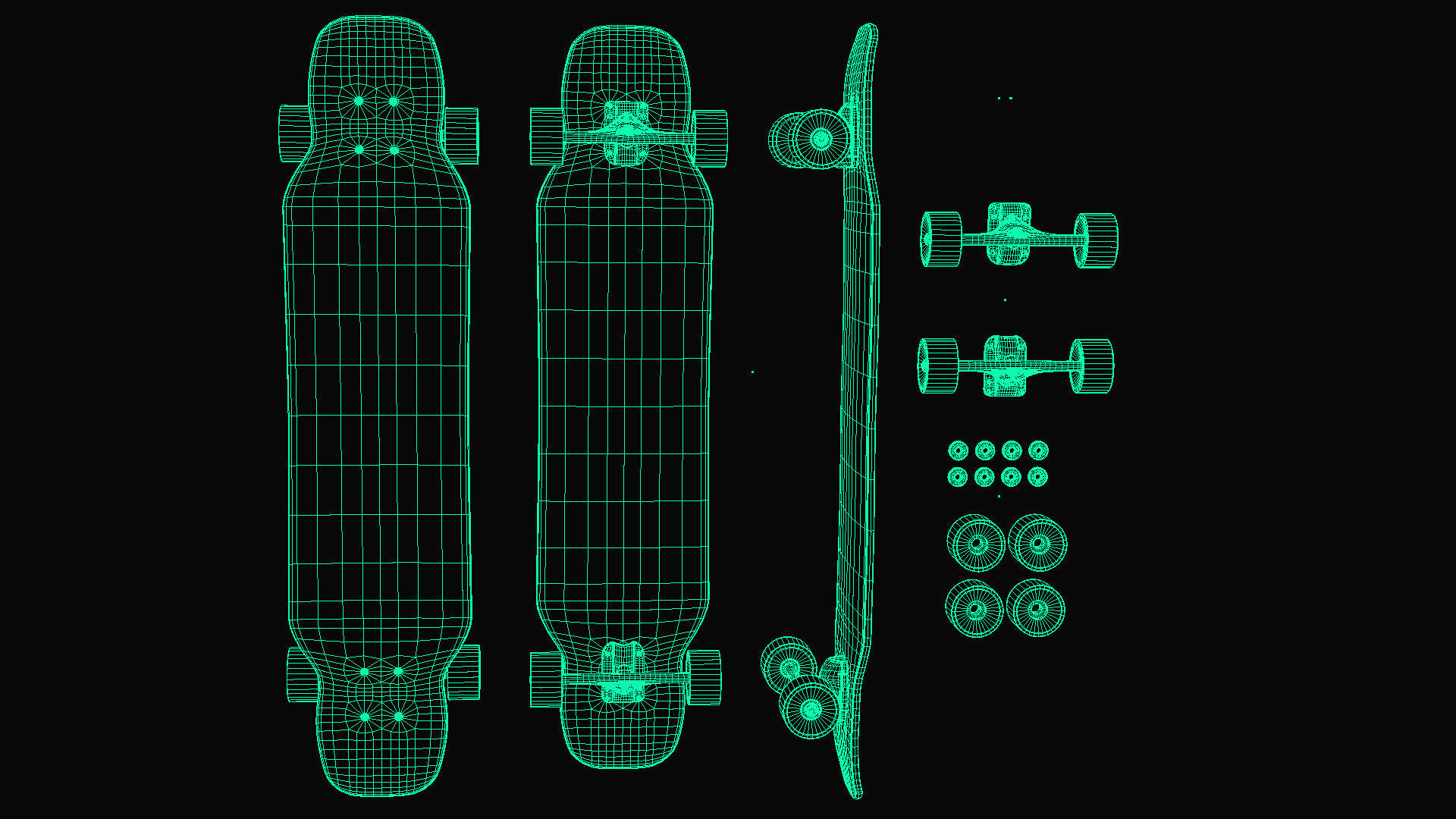 Rigged Longboard - Used Low-poly 3D model_27
