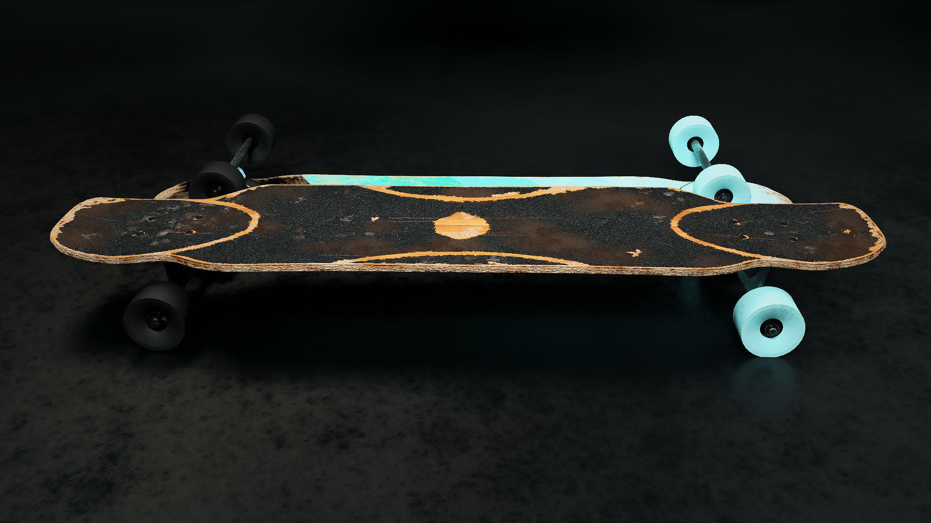Rigged Longboard - Used Low-poly 3D model_11