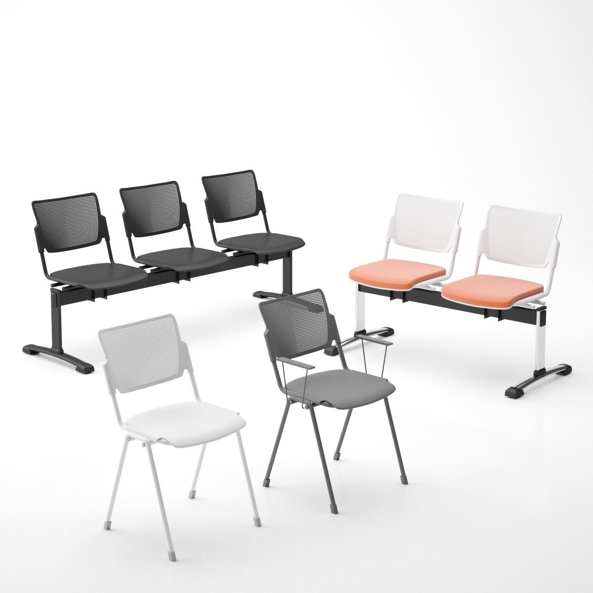 LaMia Collection Armchair Bench 3D model_16