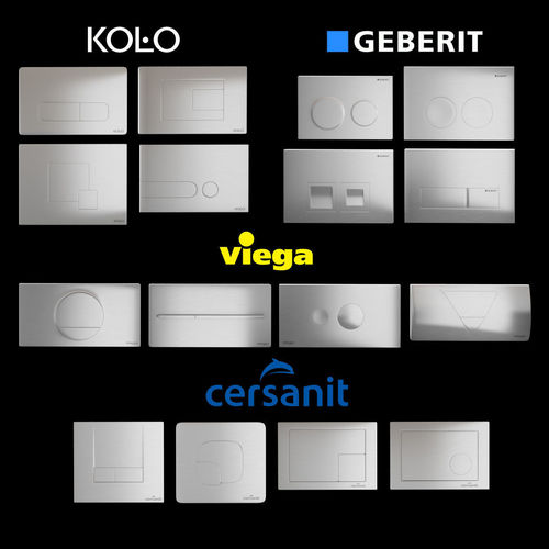 Set of flush buttons KOLO  GEBERIT  CERSANIT  VIEGA Low-poly 3D model