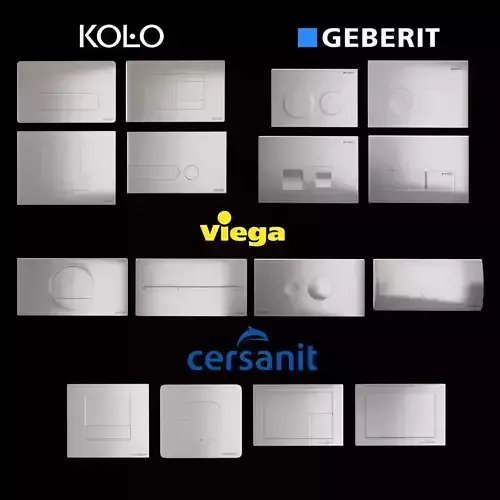Set of flush buttons KOLO GEBERIT CERSANIT VIEGA Low-poly 3D model