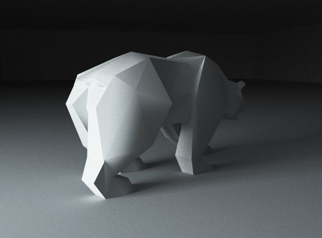 Bear low poly origami polar Free 3D print model_2