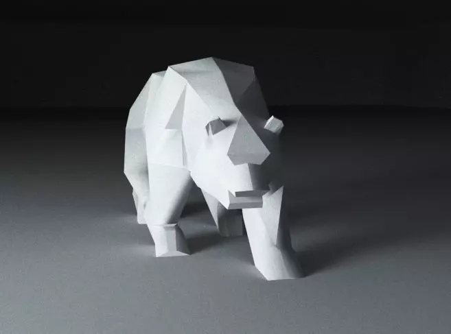 Bear low poly origami polar Free 3D print model_0