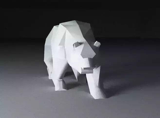 Bear low poly origami polar Free 3D print model