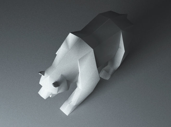 Bear low poly origami polar Free 3D print model_1