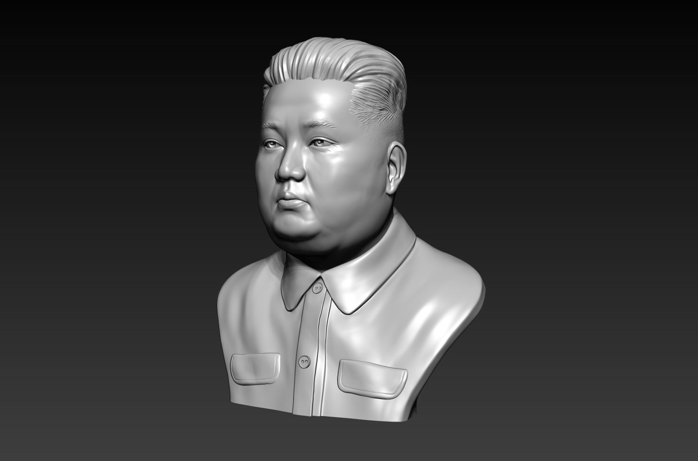 3D Sculpture of Kim Jong un 3D print model 3D print 3D print model_6