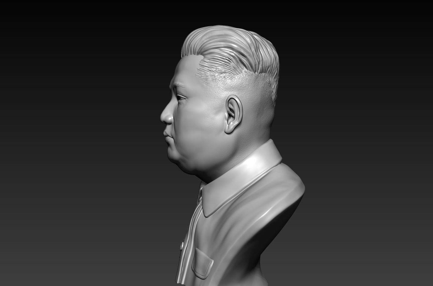 3D Sculpture of Kim Jong un 3D print model 3D print 3D print model_3