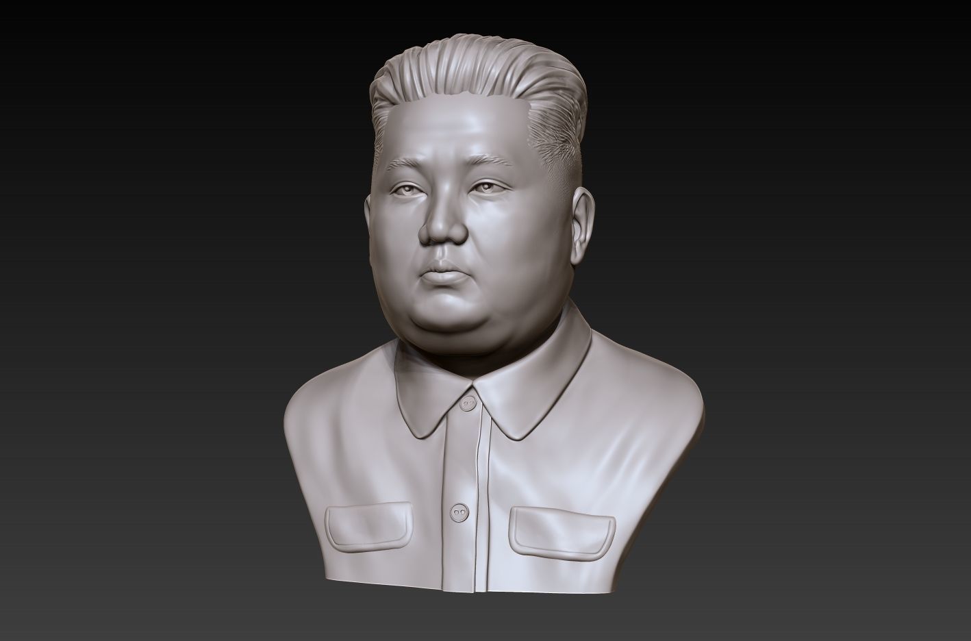 3D Sculpture of Kim Jong un 3D print model 3D print 3D print model_2