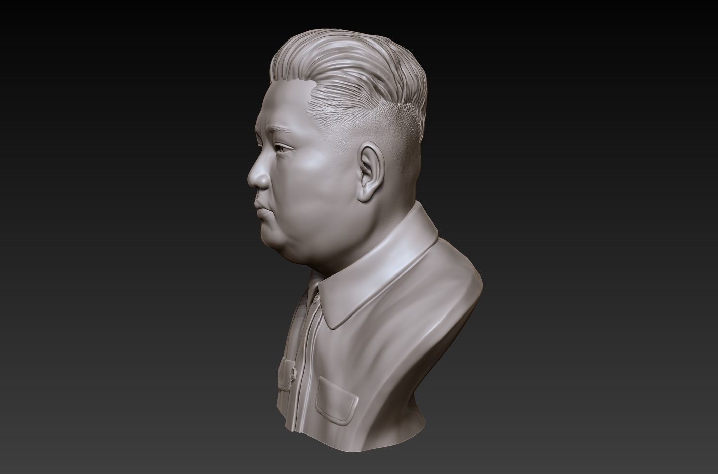 3D Sculpture of Kim Jong un 3D print model 3D print 3D print model_8