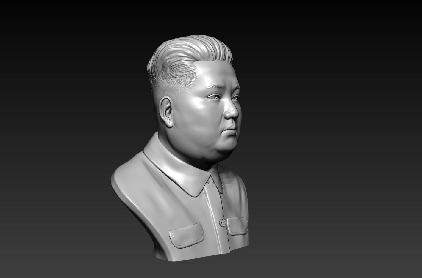 3D Sculpture of Kim Jong un 3D print model 3D print 3D print model_4