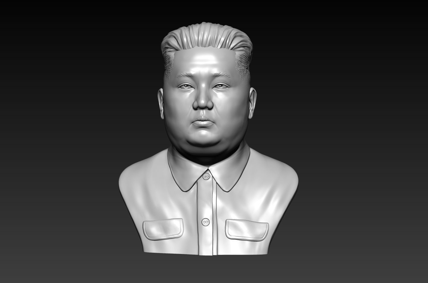 3D Sculpture of Kim Jong un 3D print model 3D print 3D print model_7