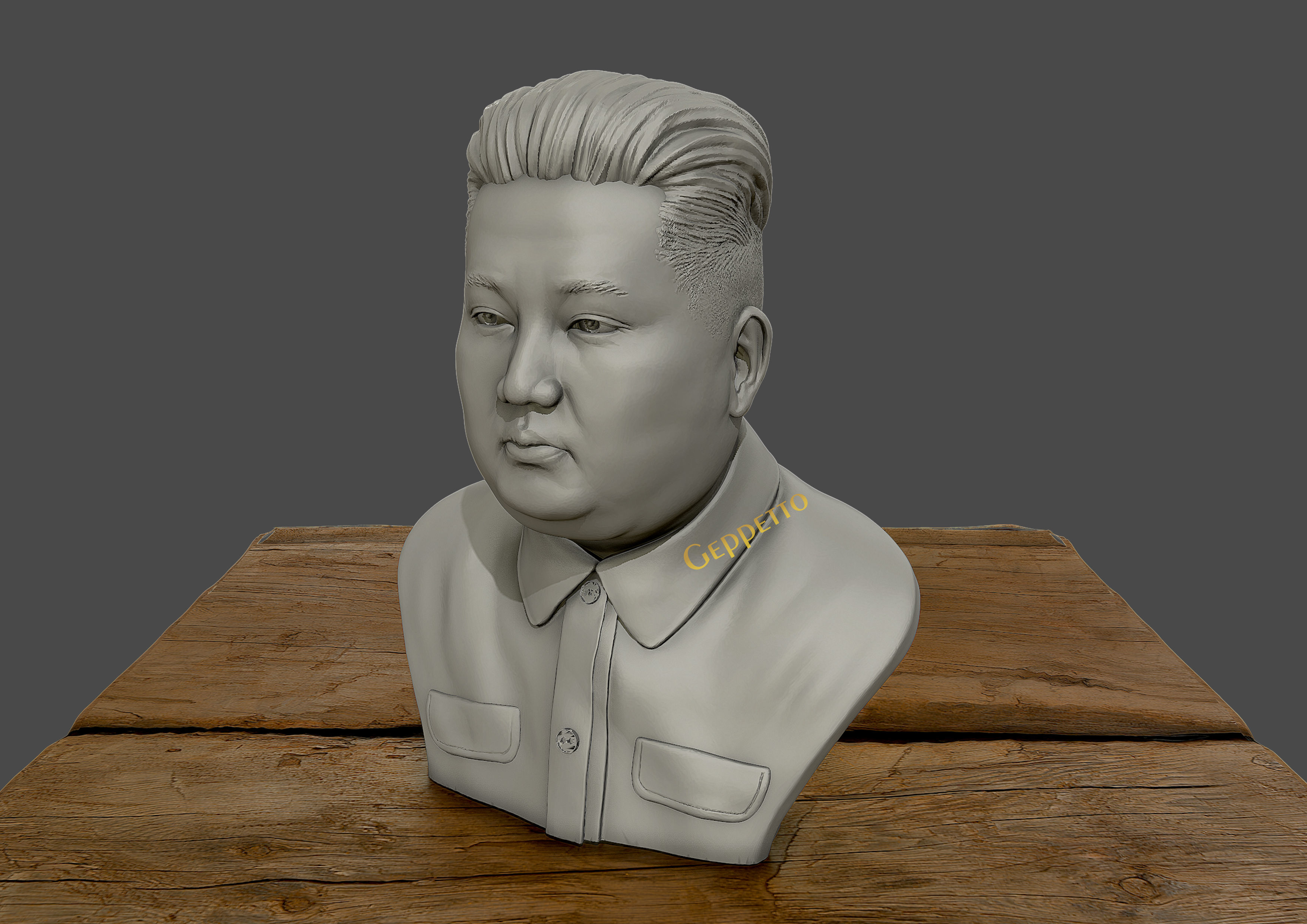 3D Sculpture of Kim Jong un 3D print model 3D print 3D print model_11