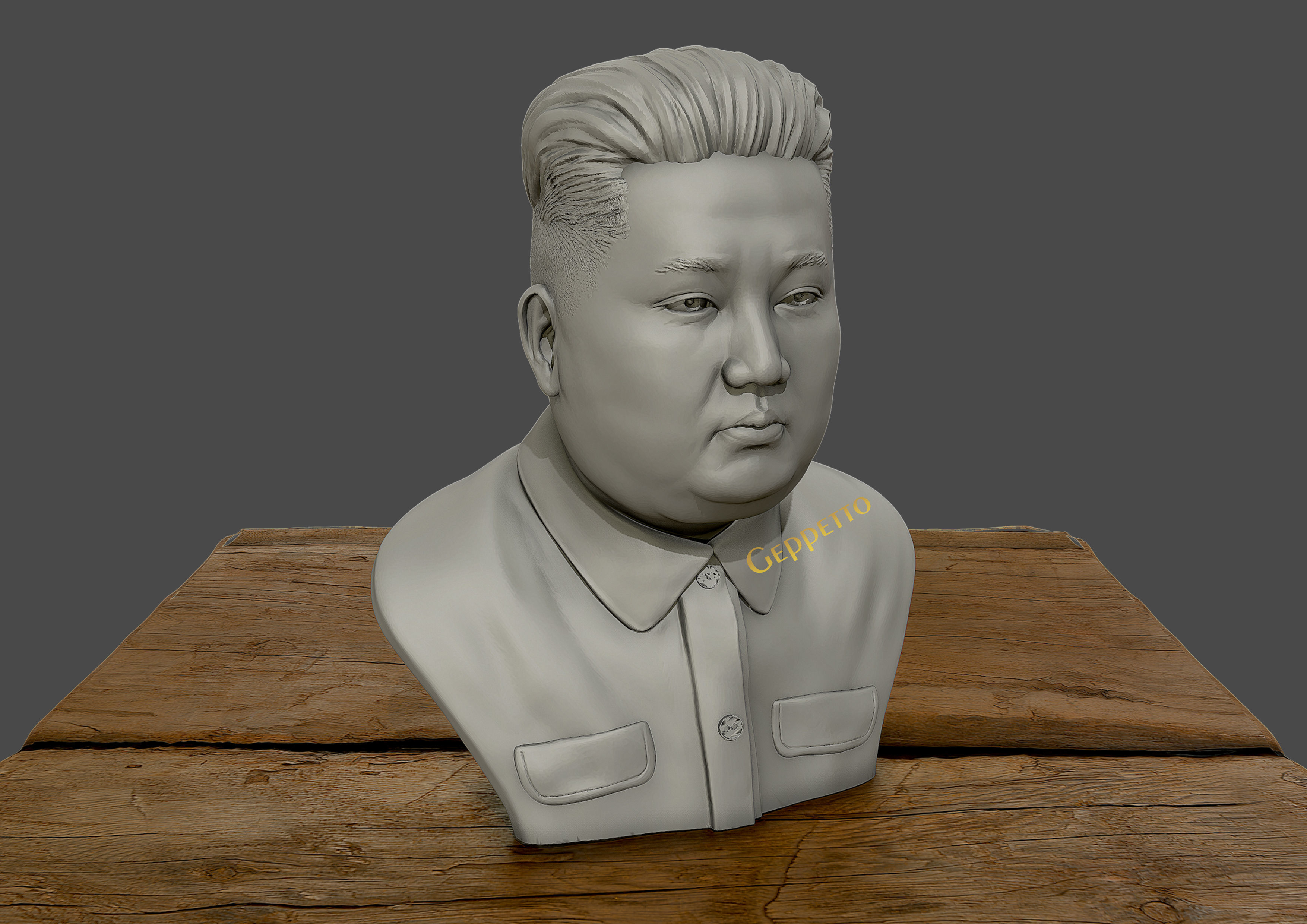 3D Sculpture of Kim Jong un 3D print model 3D print 3D print model_10