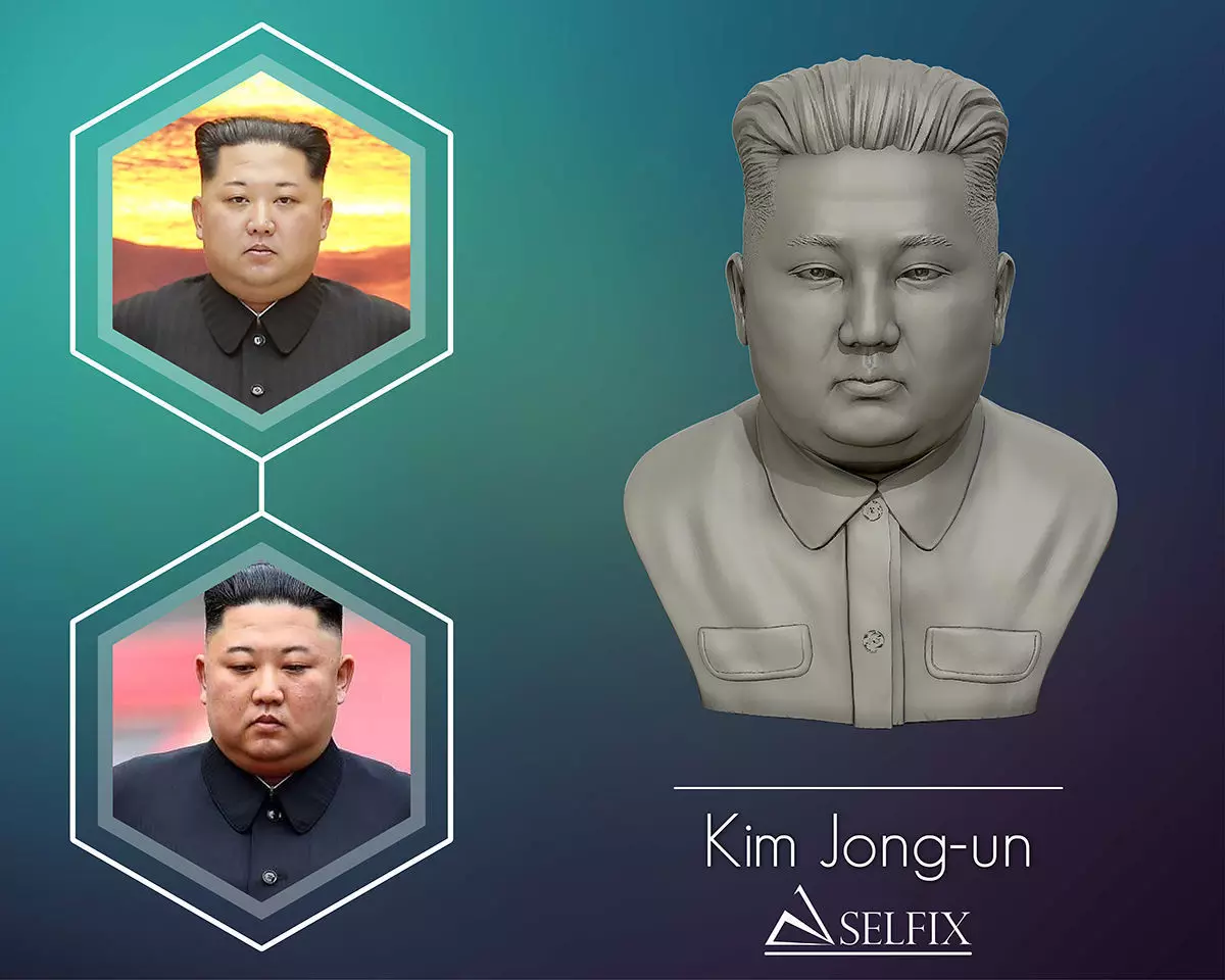3D Sculpture of Kim Jong un 3D print model 3D print 3D print model_0