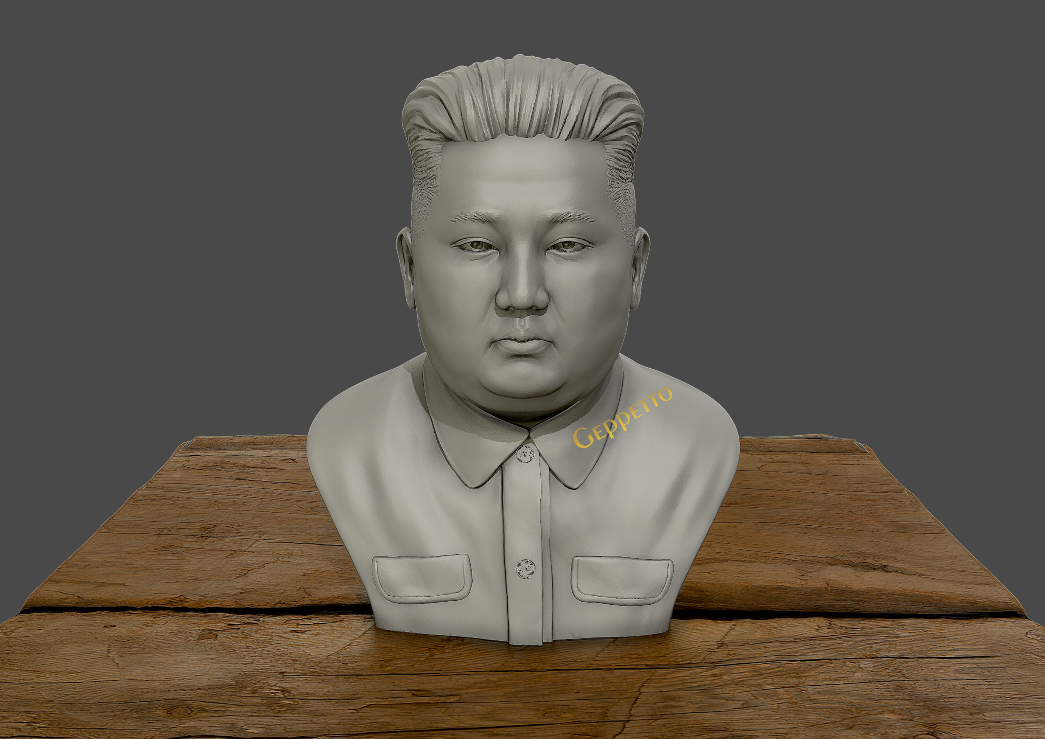 3D Sculpture of Kim Jong un 3D print model 3D print 3D print model_9