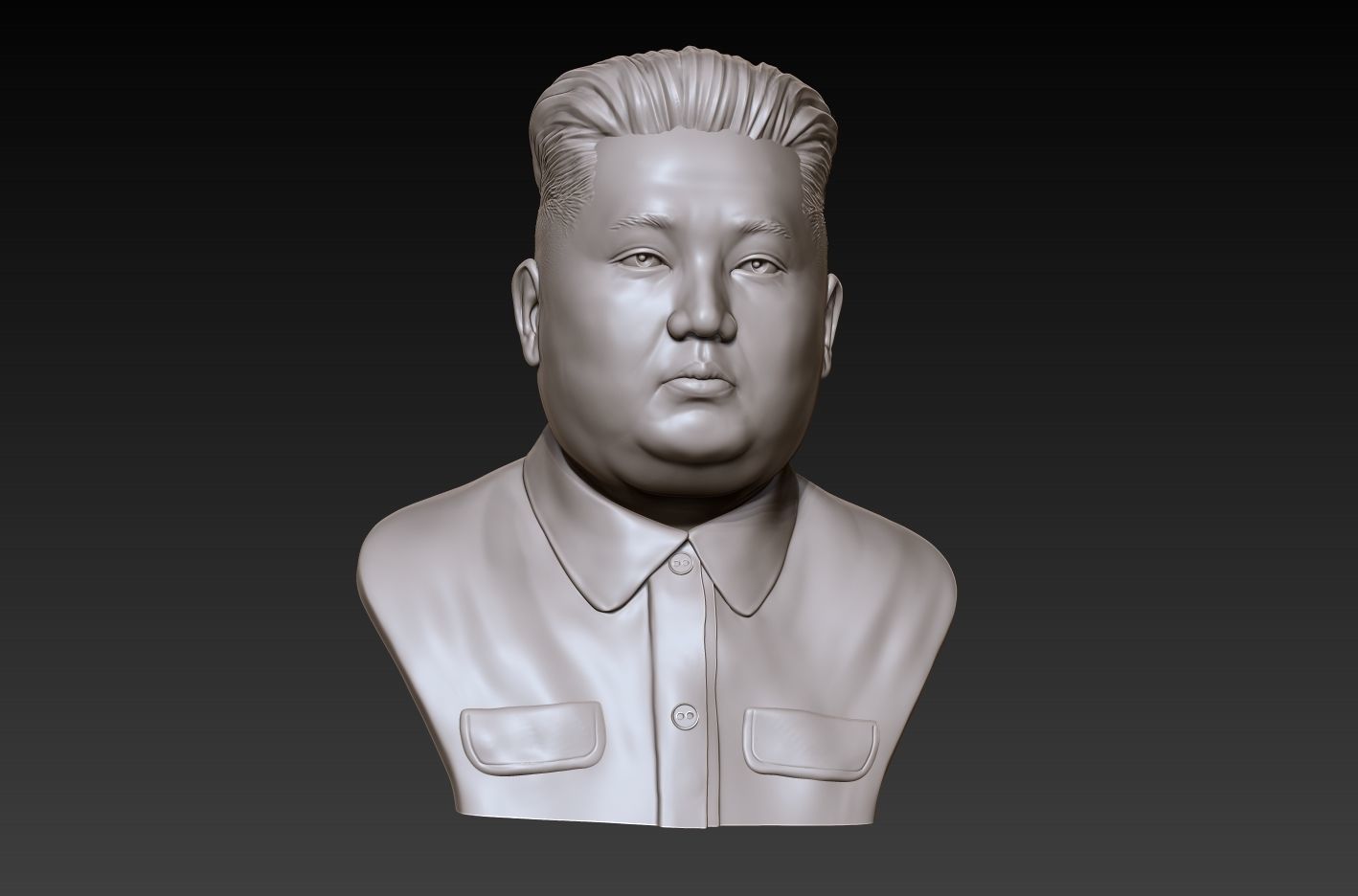 3D Sculpture of Kim Jong un 3D print model 3D print 3D print model_5