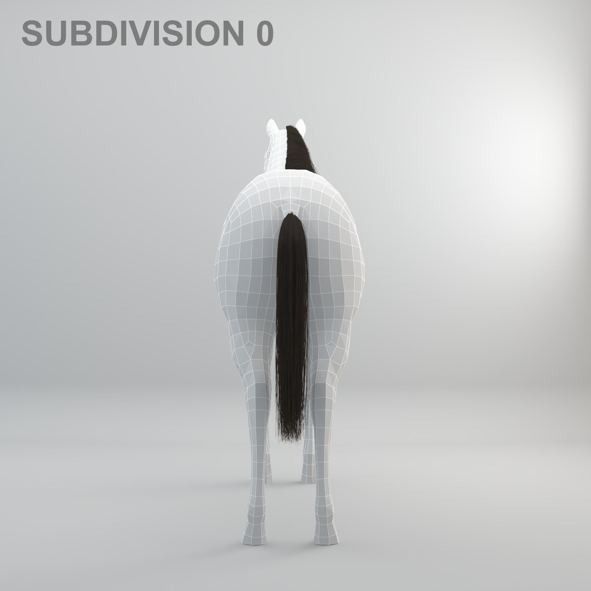 3D Horse RIGGED FUR Low-poly 3D model_18