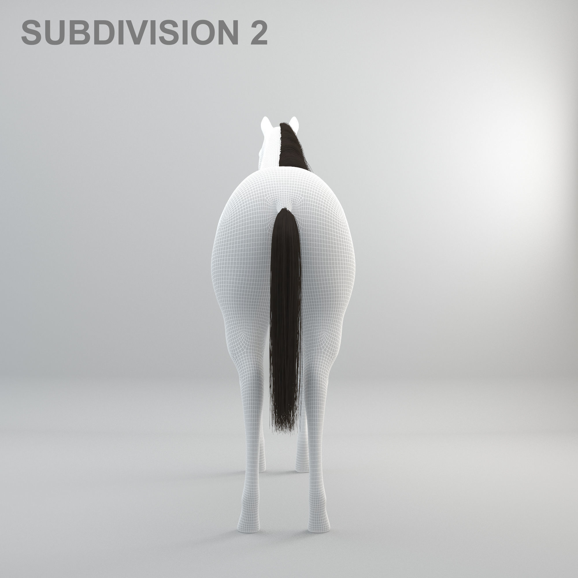 3D Horse RIGGED FUR Low-poly 3D model_25