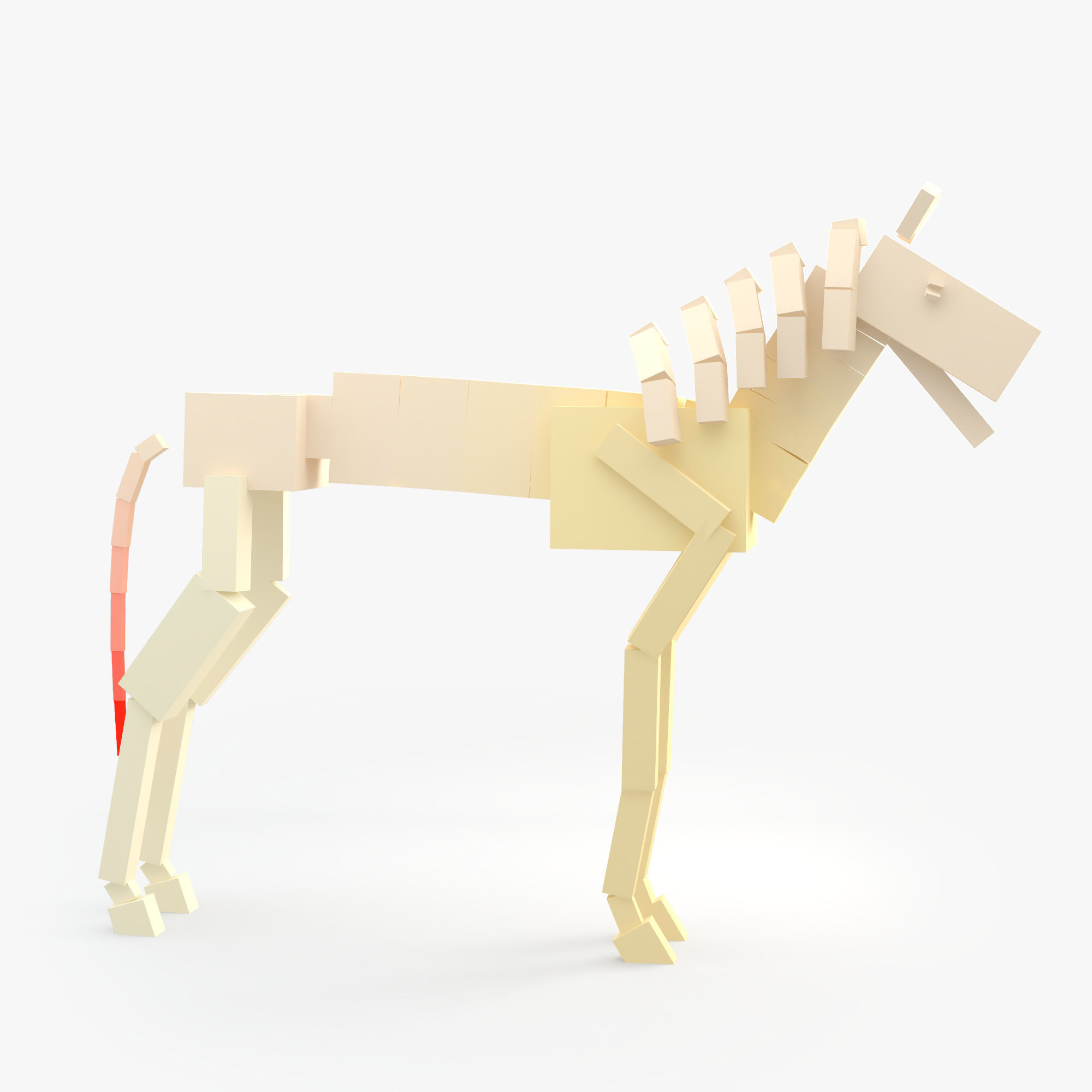 3D Horse RIGGED FUR Low-poly 3D model_15