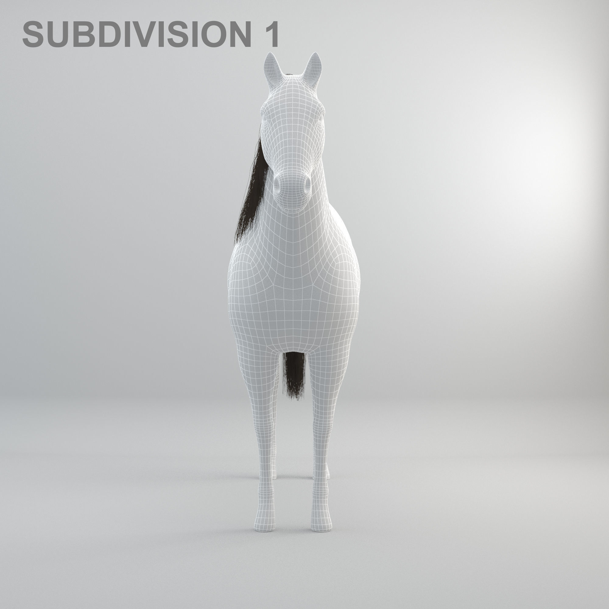 3D Horse RIGGED FUR Low-poly 3D model_20