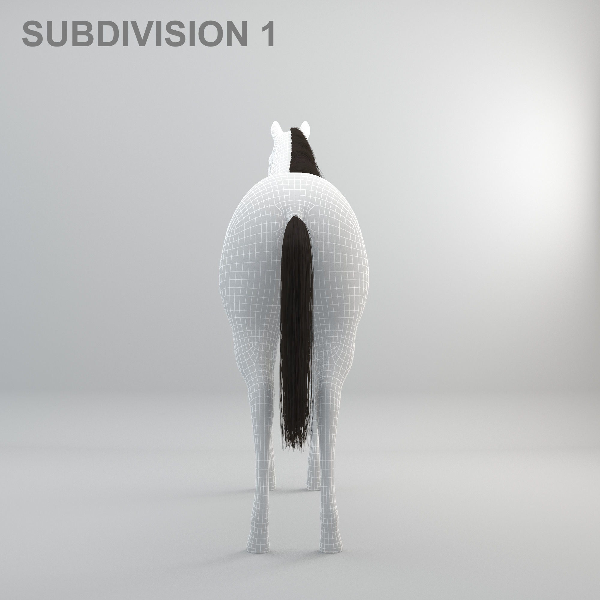 3D Horse RIGGED FUR Low-poly 3D model_22