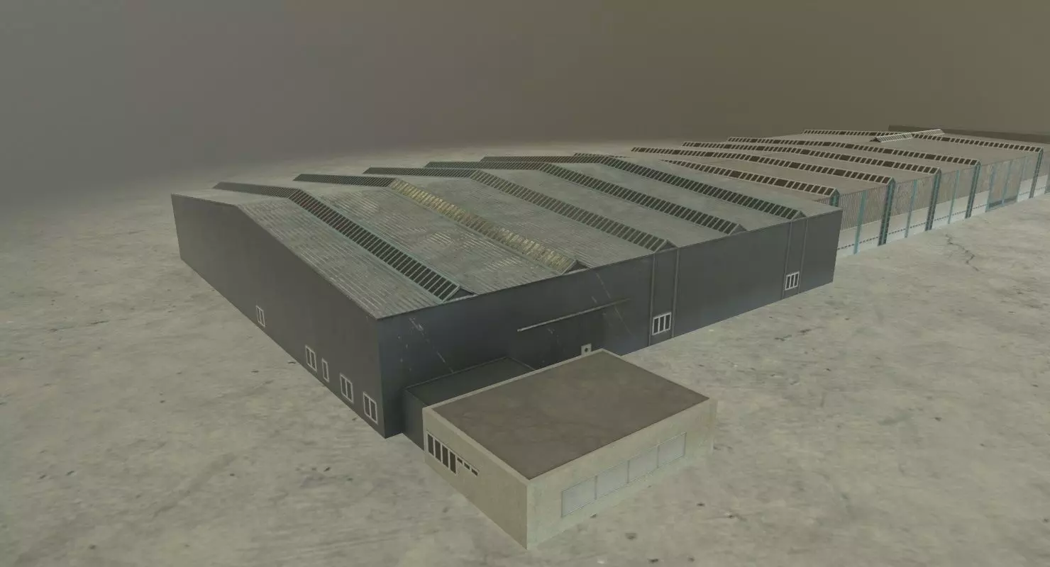 EDDB Hangar 4 Low-poly 3D model_0