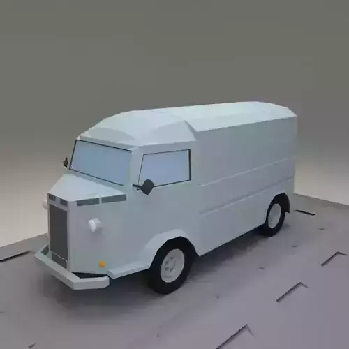Citroen H from 1964 Low-poly 3D model
