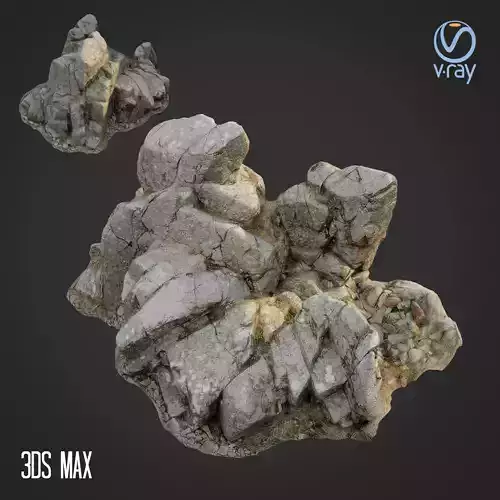 3d scanned rock cliff C
