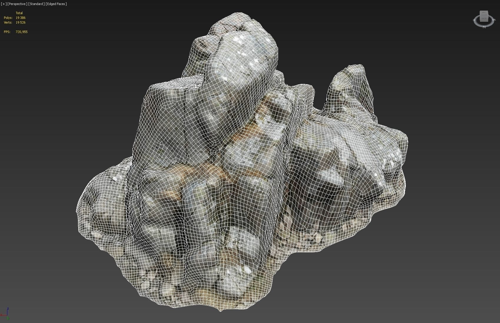 3d scanned rock cliff C Low-poly 3D model_4