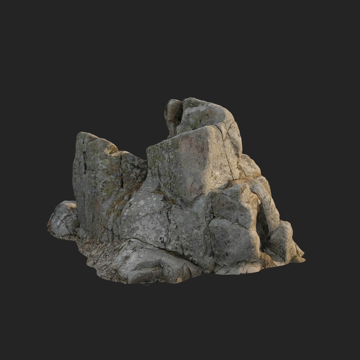3d scanned rock cliff C Low-poly 3D model_6