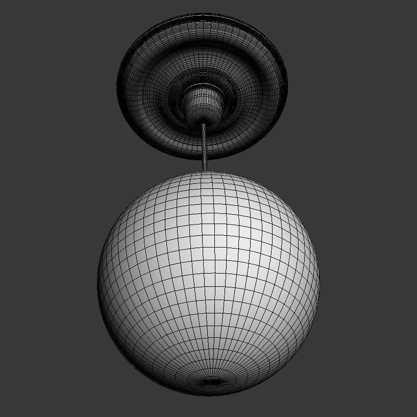 1940s Roof Lamp 3D model_3
