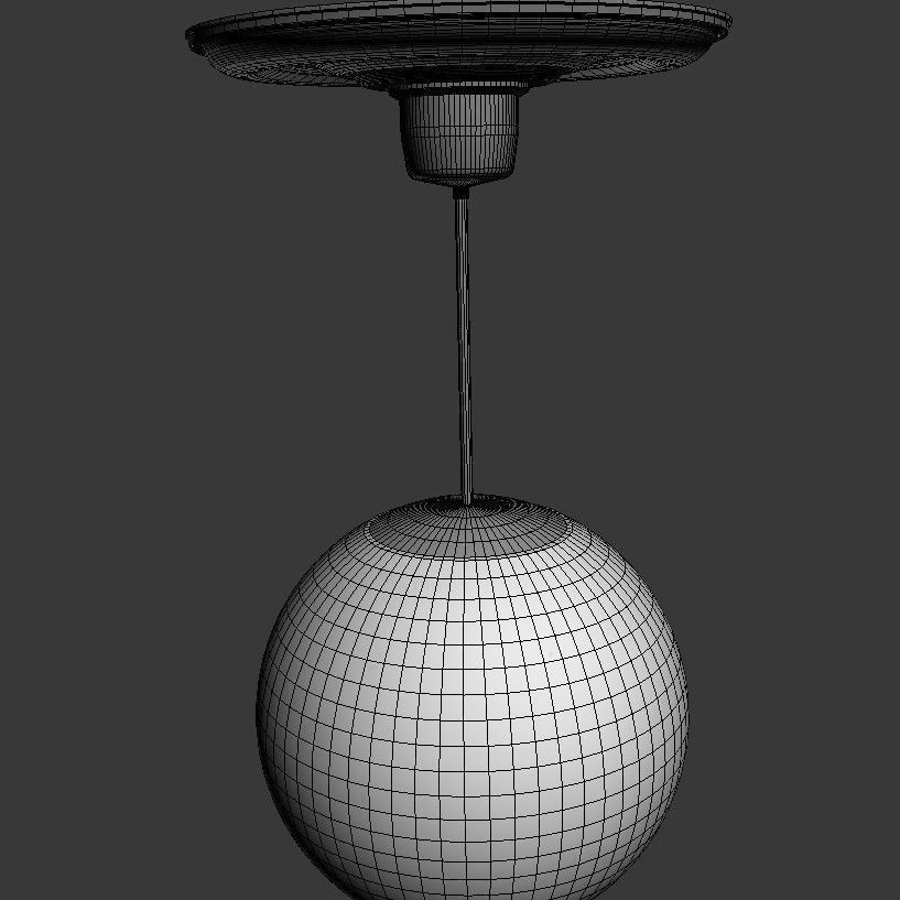 1940s Roof Lamp 3D model_4