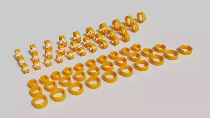 8mm with golden rings