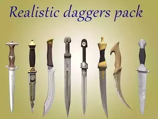 Realistic set of daggers