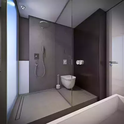 BATHROOM-1 modern bathroom with shower and toilet