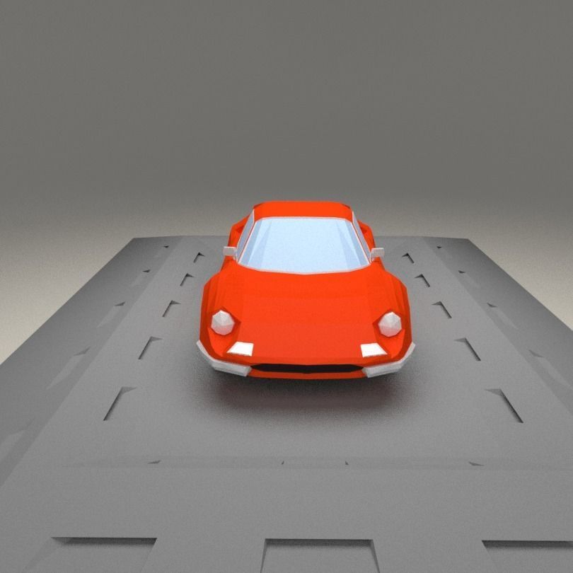 Ferrari Dino 206 GT from 1968 Low-poly 3D model_1