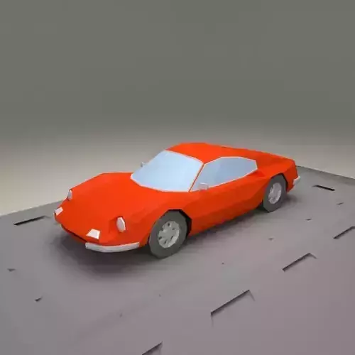 Ferrari Dino 206 GT from 1968 Low-poly 3D model