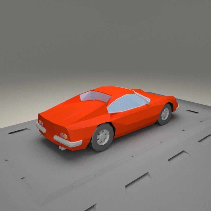 Ferrari Dino 206 GT from 1968 Low-poly 3D model_2