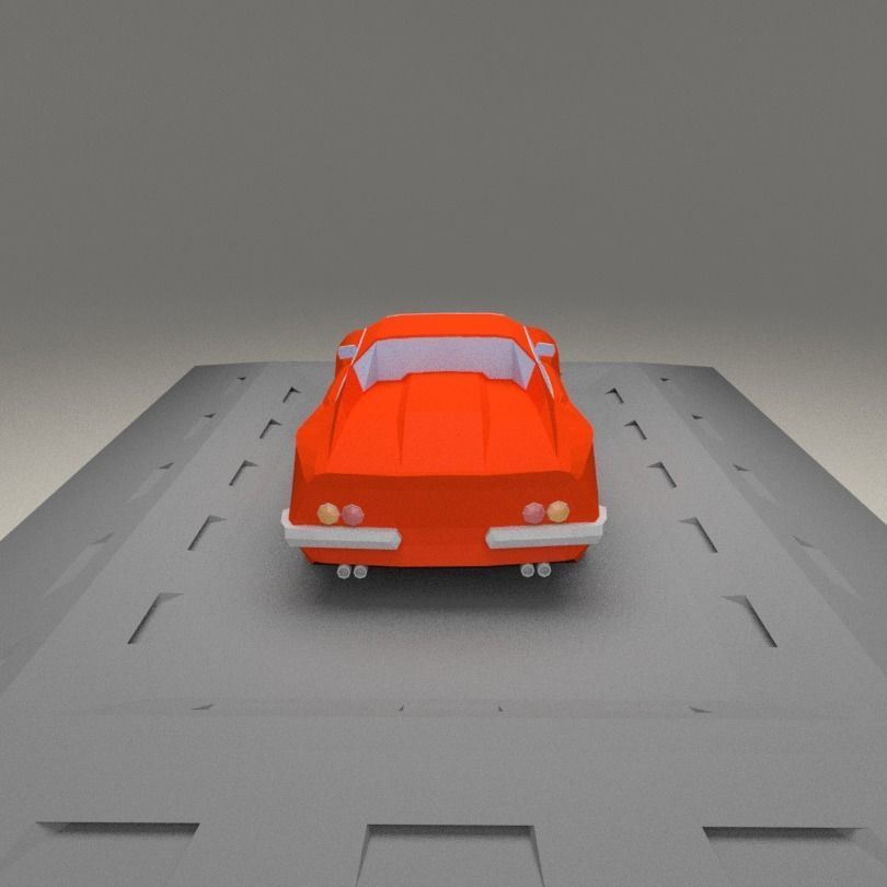 Ferrari Dino 206 GT from 1968 Low-poly 3D model_4