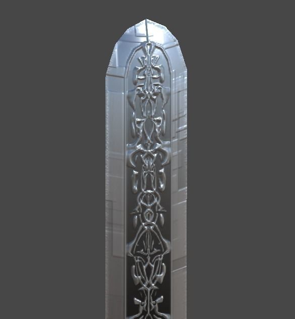 Long sword4 Low-poly 3D model_1