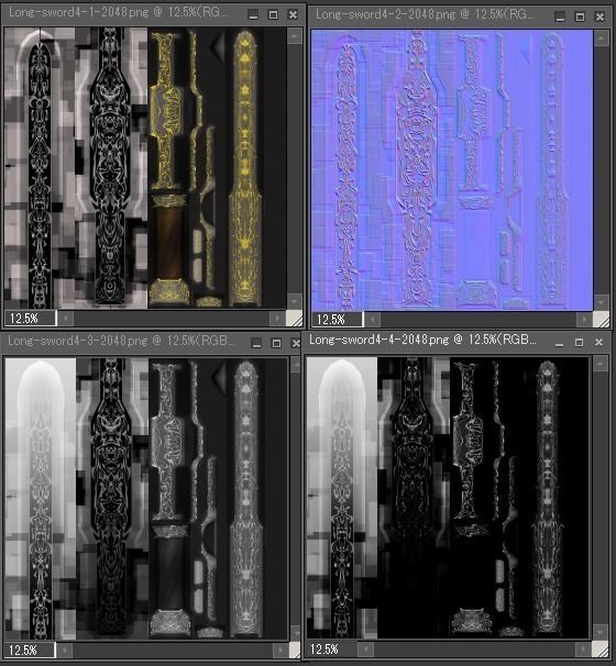 Long sword4 Low-poly 3D model_12