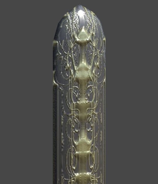 Long sword4 Low-poly 3D model_7