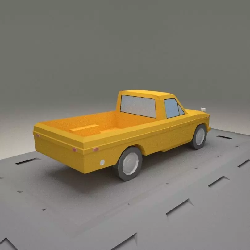 Toyota Hillux from 1968 Low-poly 3D model