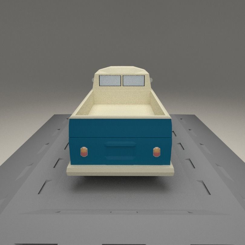 Volkswagen Transporter T2 from 1966 Low-poly 3D model_4