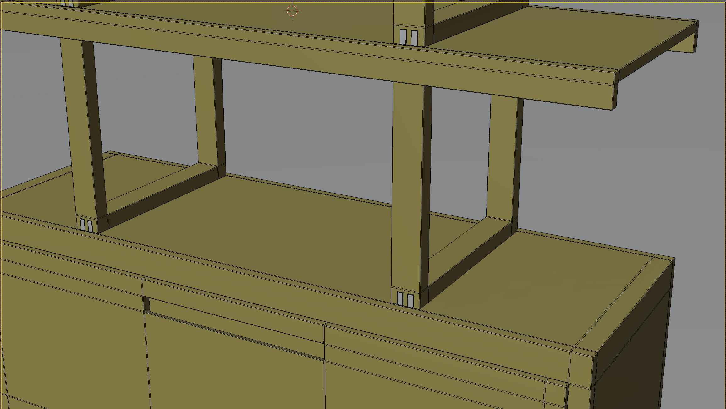 shelf bookcase with shelves and drawers 3D model_1