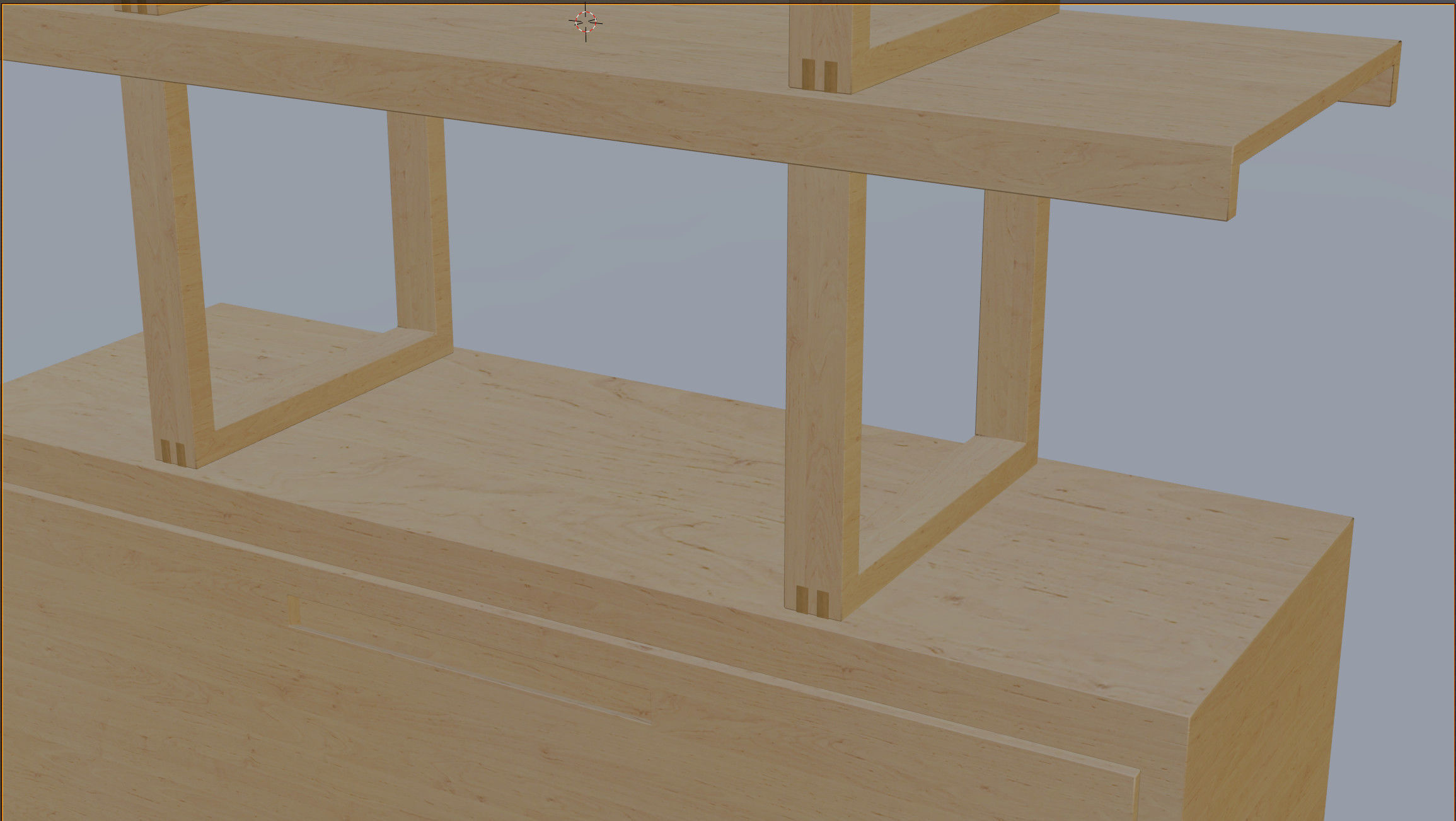 shelf bookcase with shelves and drawers 3D model_3