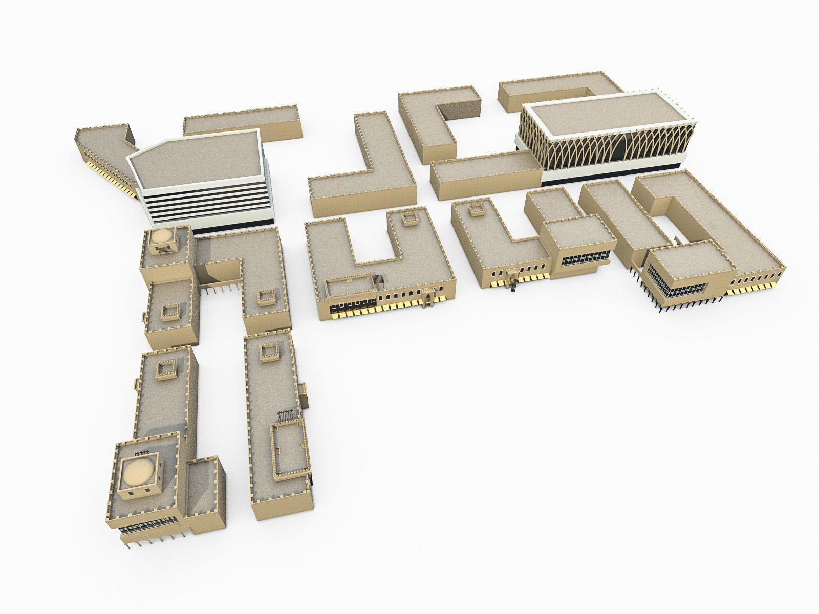 Office Buildings Collection 02  Low-poly 3D model_12